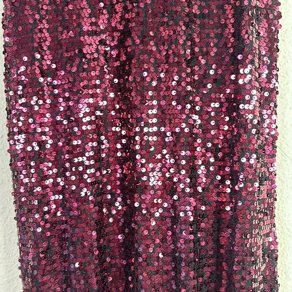 Betsy & Adam Sequin Sleeveless V-neck Maxi Evening Dress Gown in burgundy size 4 - Picture 5 of 16